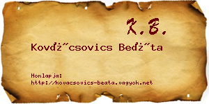 Kovácsovics Beáta névjegykártya